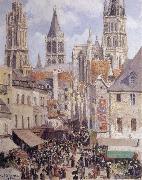 Camille Pissarro Rue de I-Epicerie,Rouen oil painting on canvas